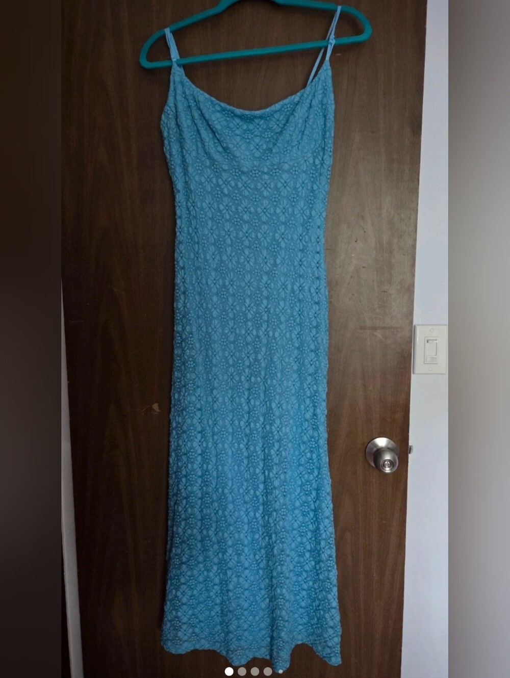 Bardot Sky Blue Lace Slip Maxi Dress Sz XL Sz 10